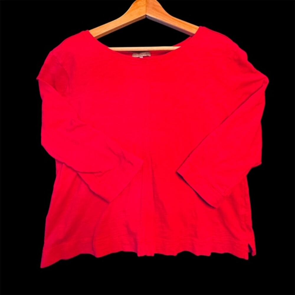 HABITAT Clothes To Live In Pullover Top Shirt Large 100% Cotton Red